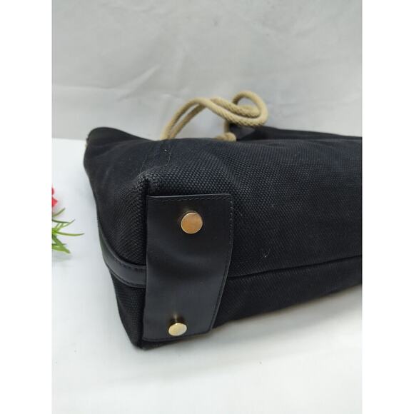 Michael Kors Black Canvas Rope Handles Shoulder Bag - Picture 9 of 16